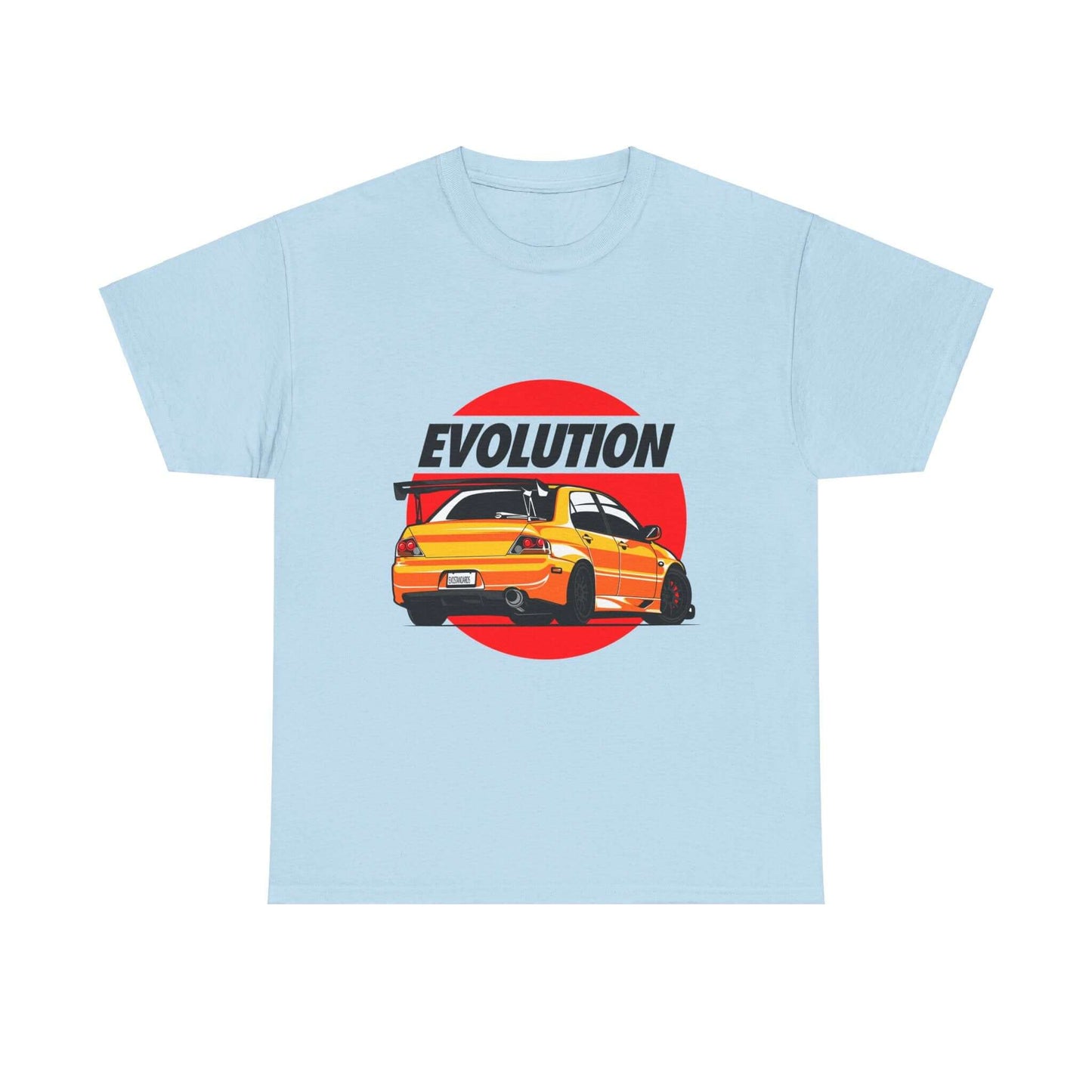 Rally Car Evolution Tee, Performance Vehicle T-shirt, Yellow Sports Car Enthusiast Top