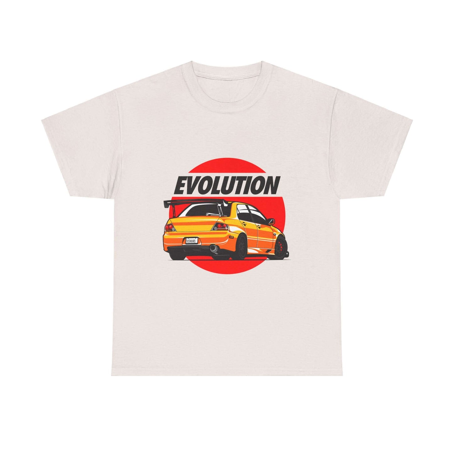 Rally Car Evolution Tee, Performance Vehicle T-shirt, Yellow Sports Car Enthusiast Top