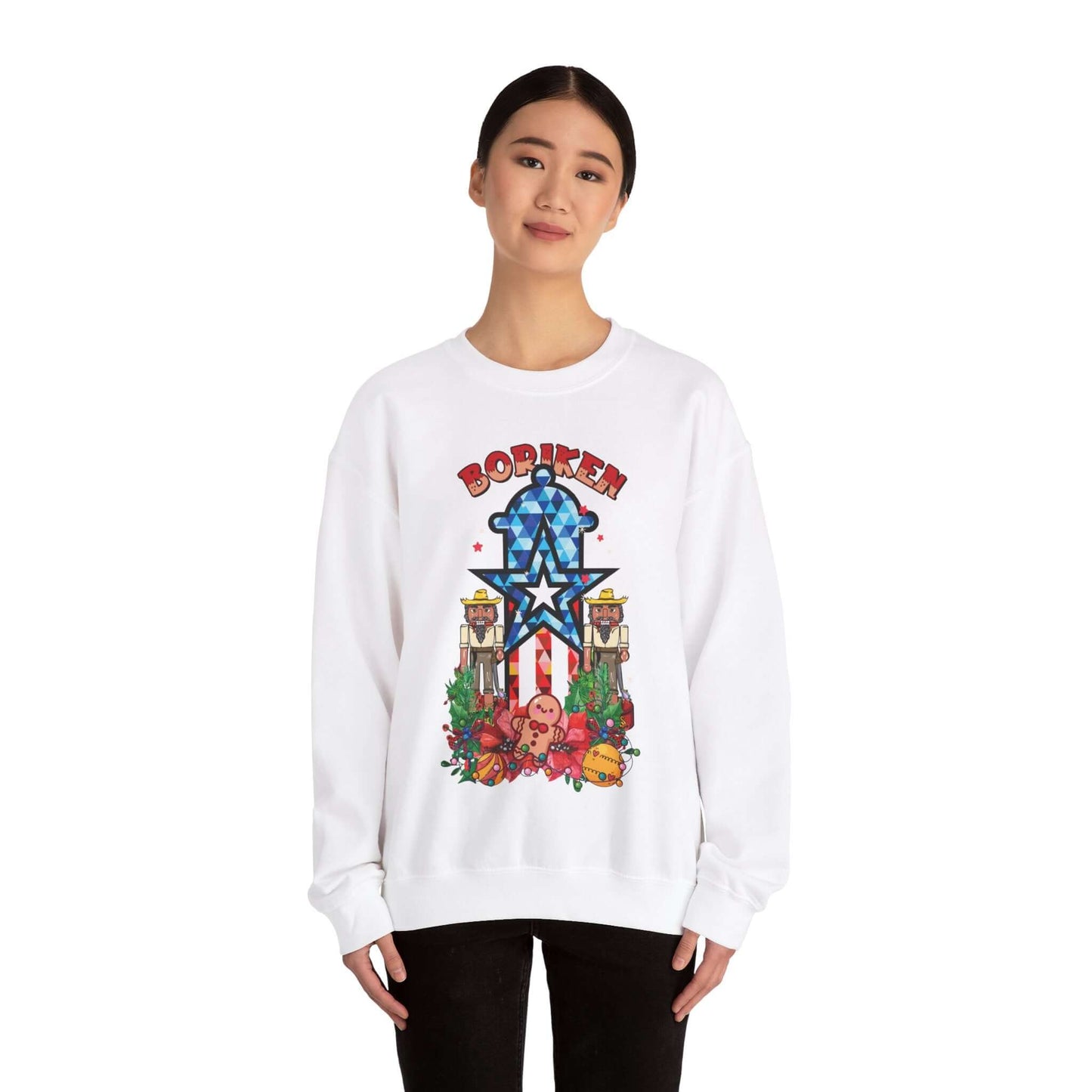 Puerto Rican Starry Night Holiday Sweater - Festive Fort Design for Cozy Celebrations!