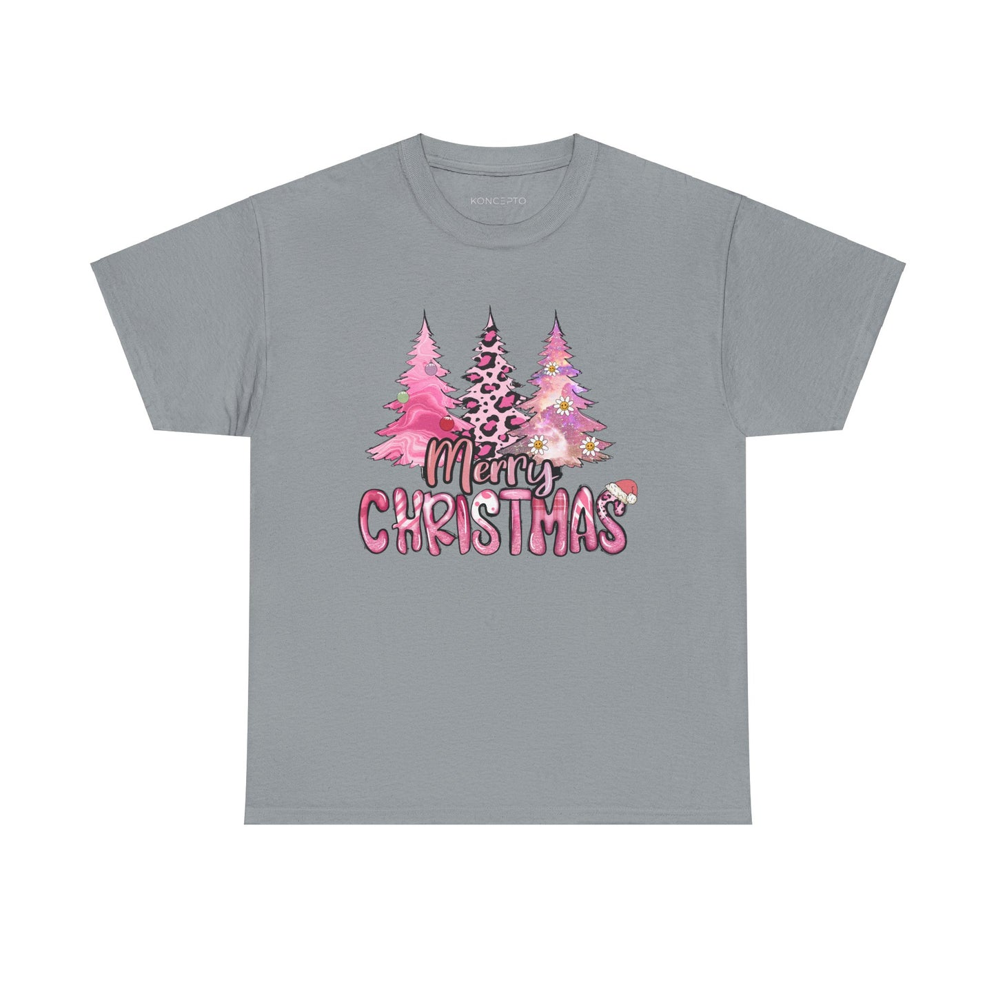 Merry Christmas - Trendy Pink and Black Christmas Trees