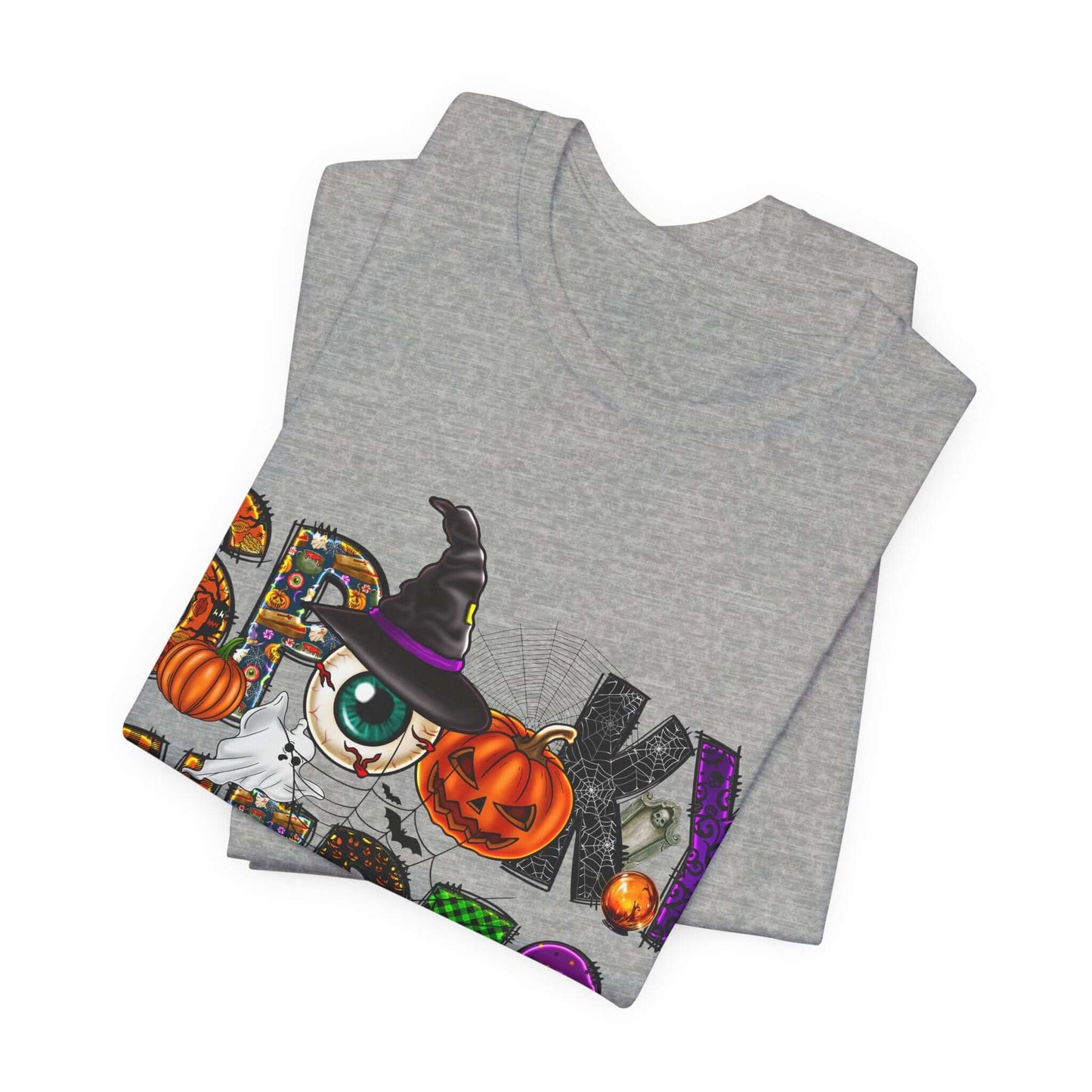 Halloween Vibes Women's T-shirt - Spooky Mischievous Goblins and Fluttering Bats - Cartoon Scary Tee for Halloween Outfits and Tingling Fun.