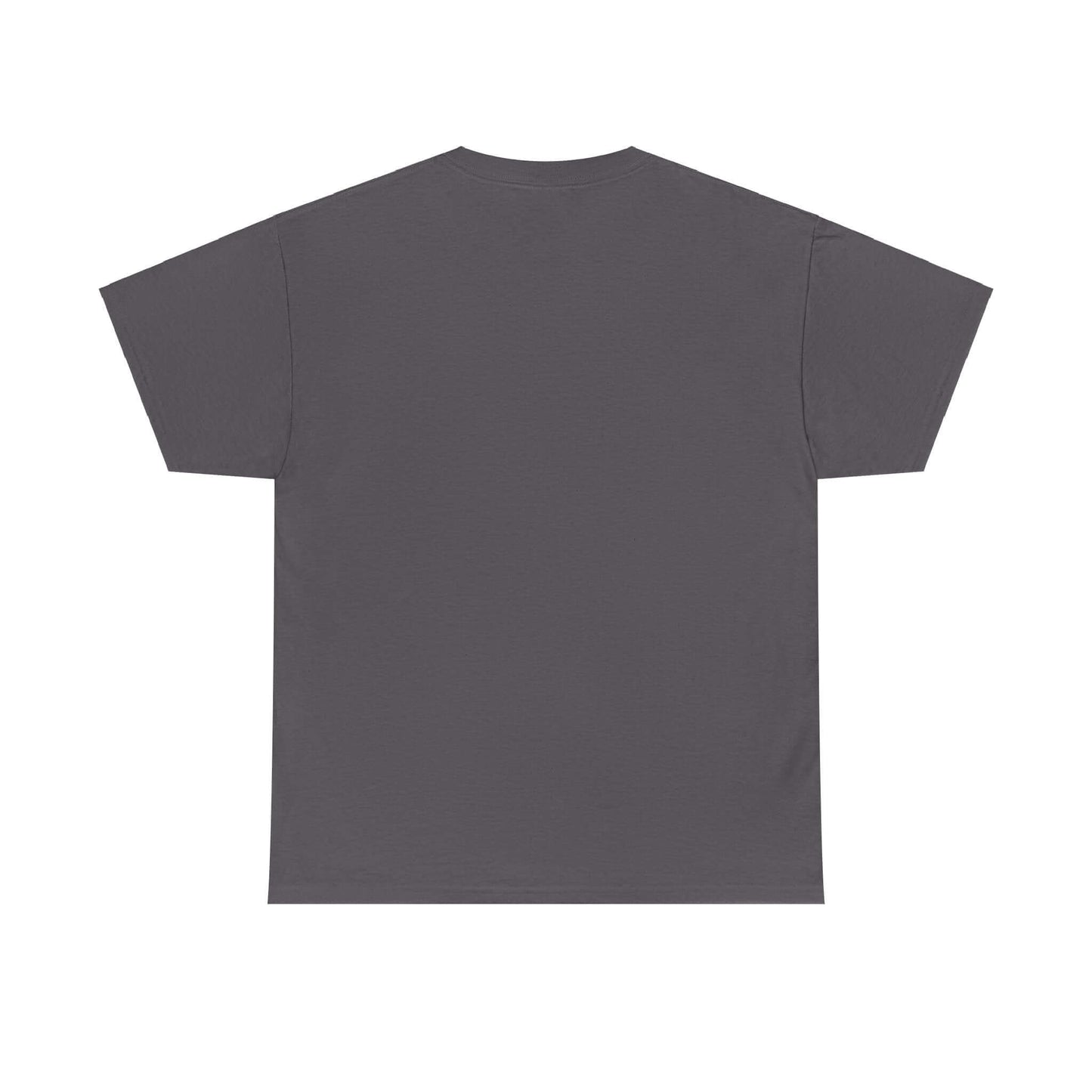 Back view of a gray T-shirt featuring a stylish, casual design, perfect for streetwear enthusiasts.