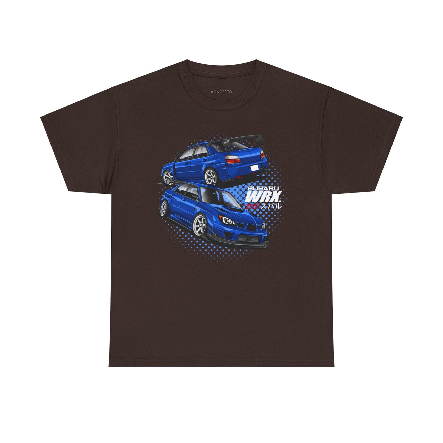 Blue Subaru Impreza STI Digital Art T-Shirt, Sports Car Illustration, Automotive Enthusiast Gift