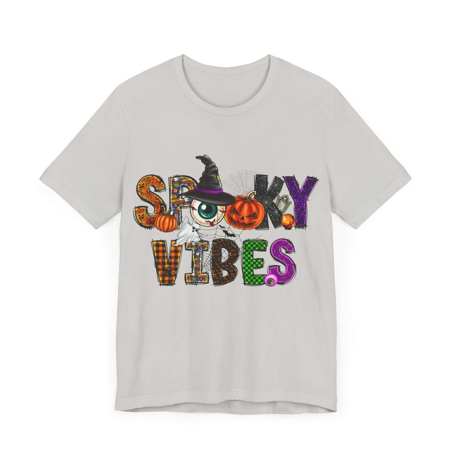 Halloween Vibes Women's T-shirt - Spooky Mischievous Goblins and Fluttering Bats - Cartoon Scary Tee for Halloween Outfits and Tingling Fun.