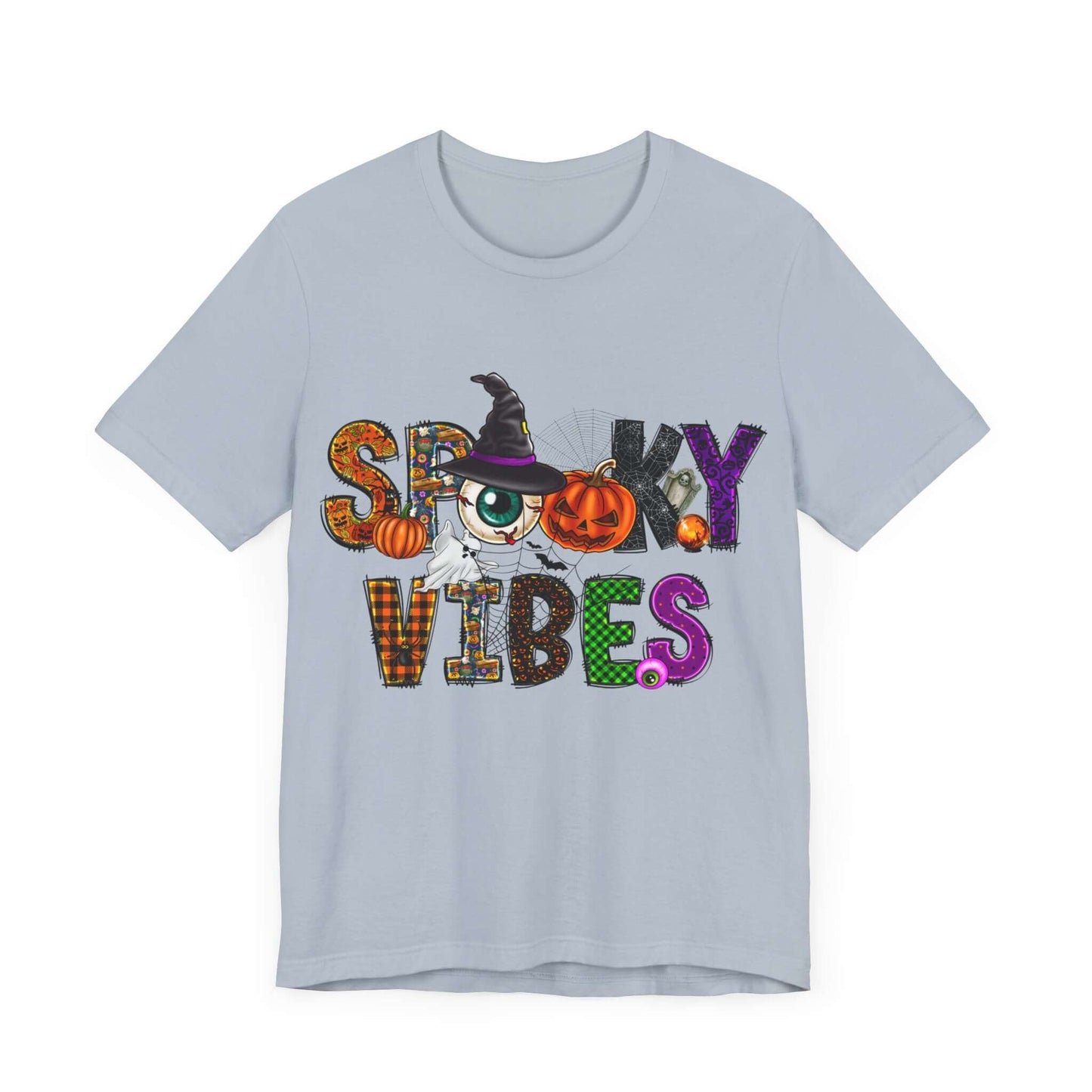 Halloween Vibes Women's T-shirt - Spooky Mischievous Goblins and Fluttering Bats - Cartoon Scary Tee for Halloween Outfits and Tingling Fun.