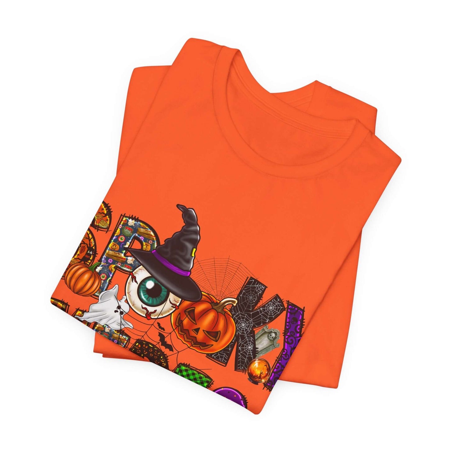 Halloween Vibes Women's T-shirt - Spooky Mischievous Goblins and Fluttering Bats - Cartoon Scary Tee for Halloween Outfits and Tingling Fun.