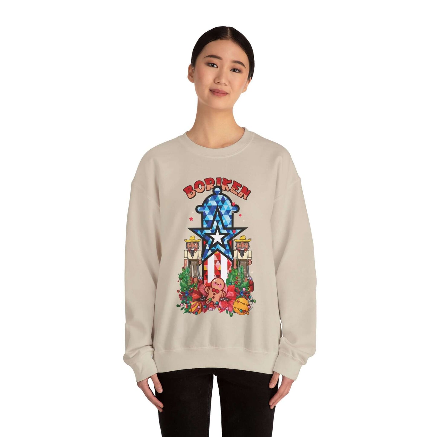 Puerto Rican Starry Night Holiday Sweater - Festive Fort Design for Cozy Celebrations!