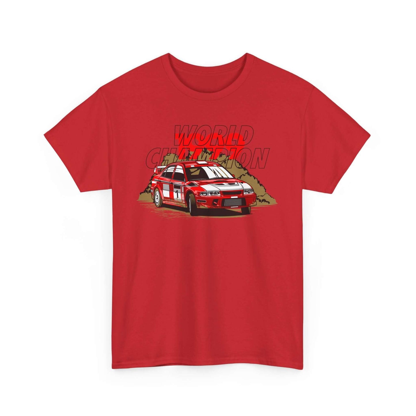 Rally Car World Champion Tee, Motorsport Victory Shirt, Red Race Car Apparel