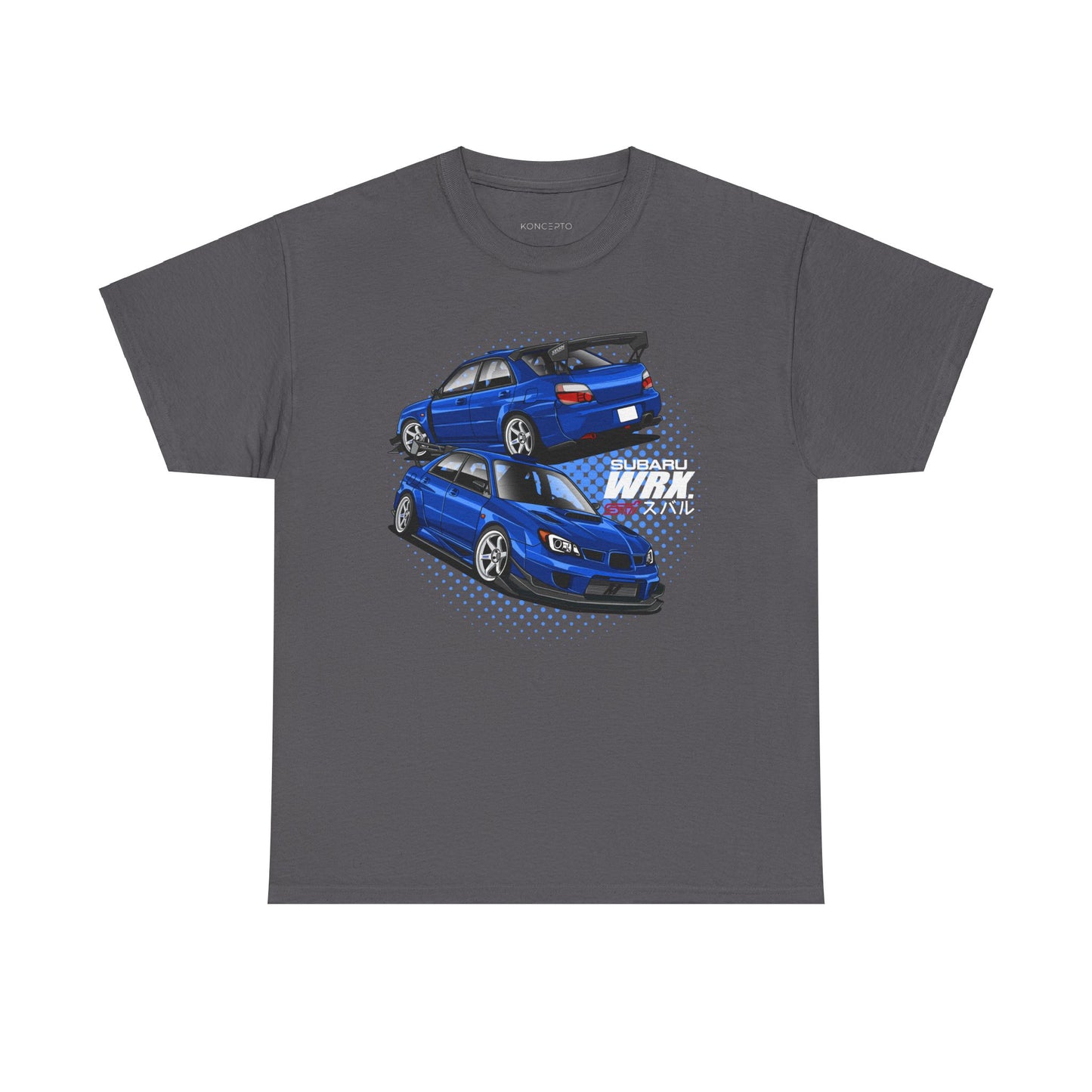 Blue Subaru Impreza STI Digital Art T-Shirt, Sports Car Illustration, Automotive Enthusiast Gift