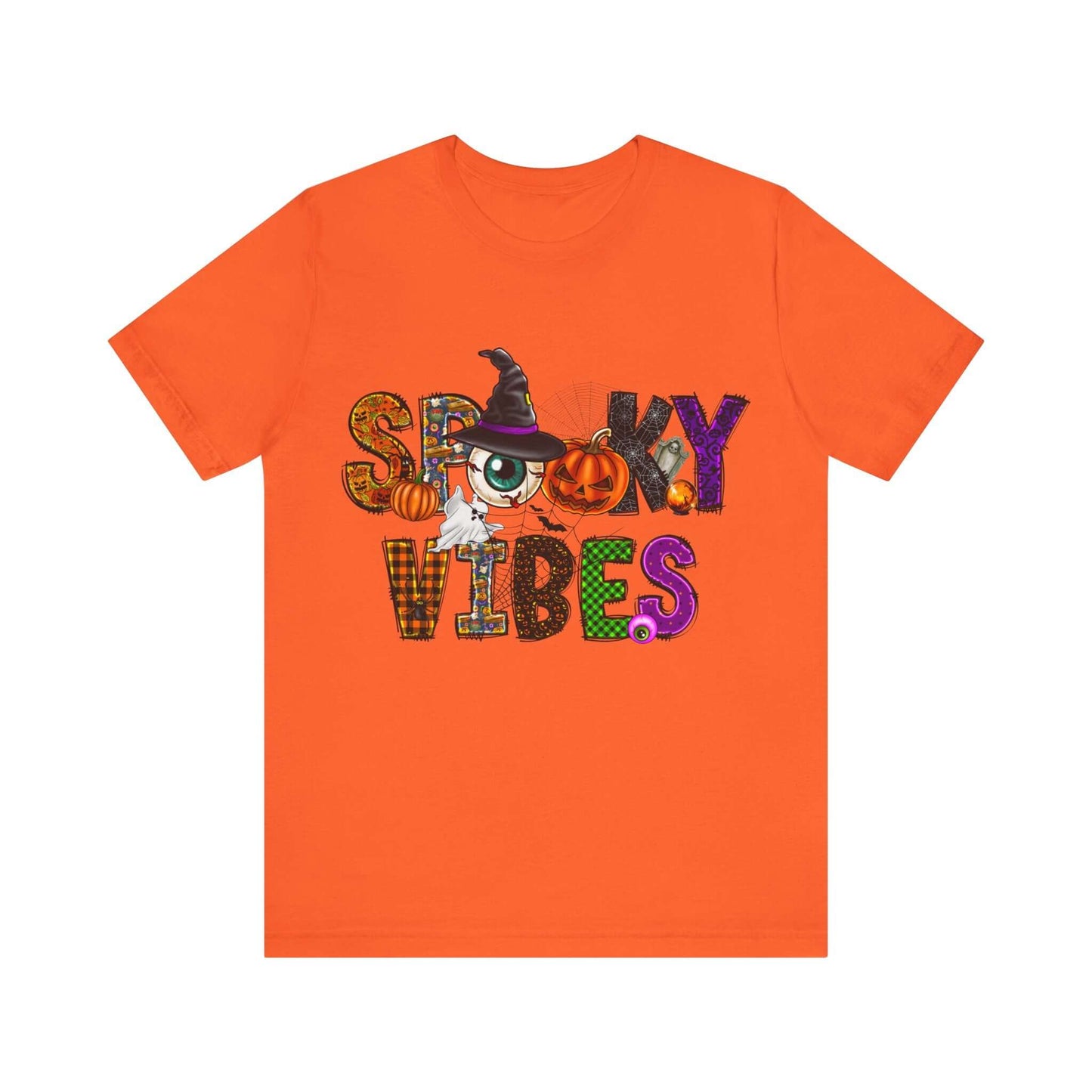 Halloween Vibes Women's T-shirt - Spooky Mischievous Goblins and Fluttering Bats - Cartoon Scary Tee for Halloween Outfits and Tingling Fun.