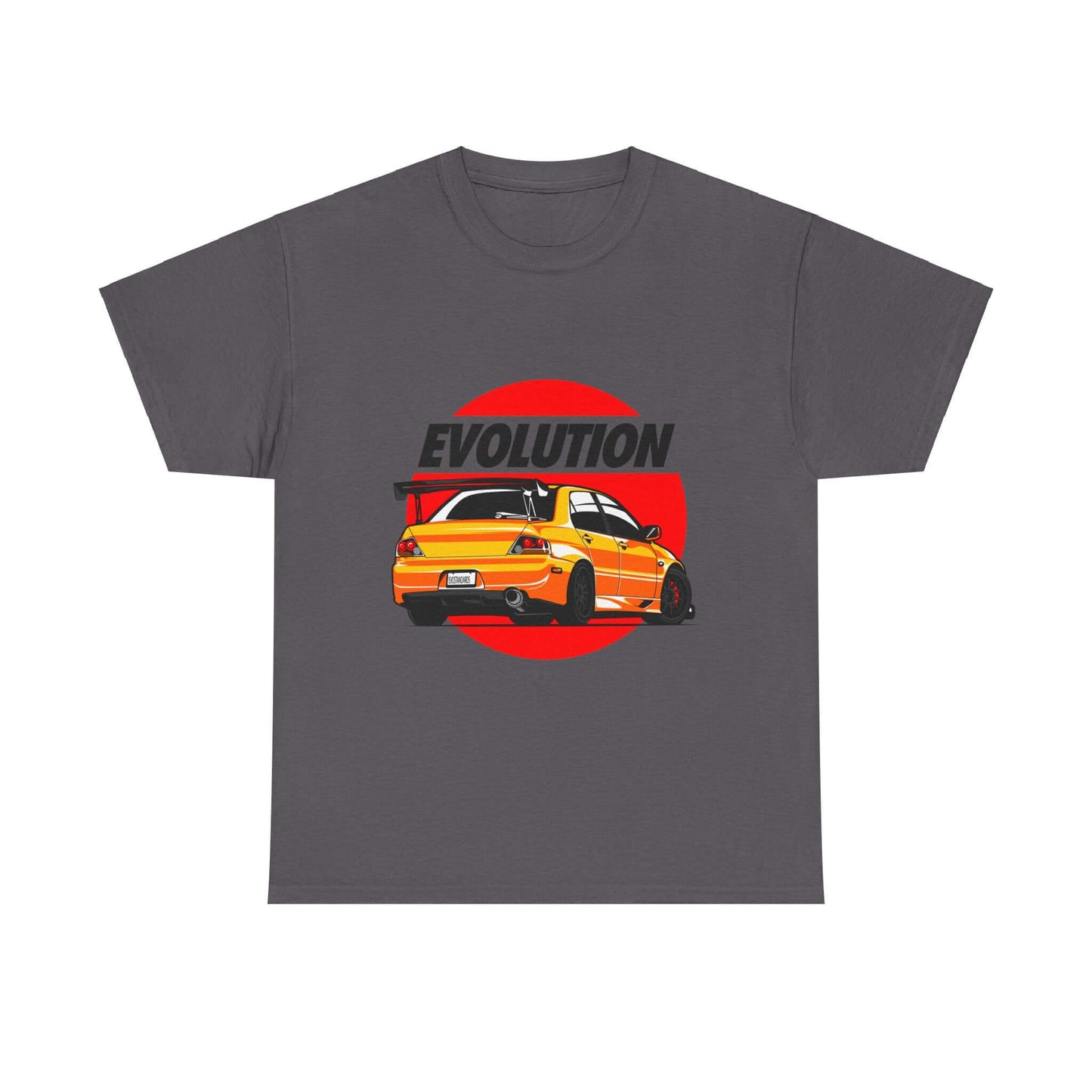 Rally Car Evolution Tee, Performance Vehicle T-shirt, Yellow Sports Car Enthusiast Top