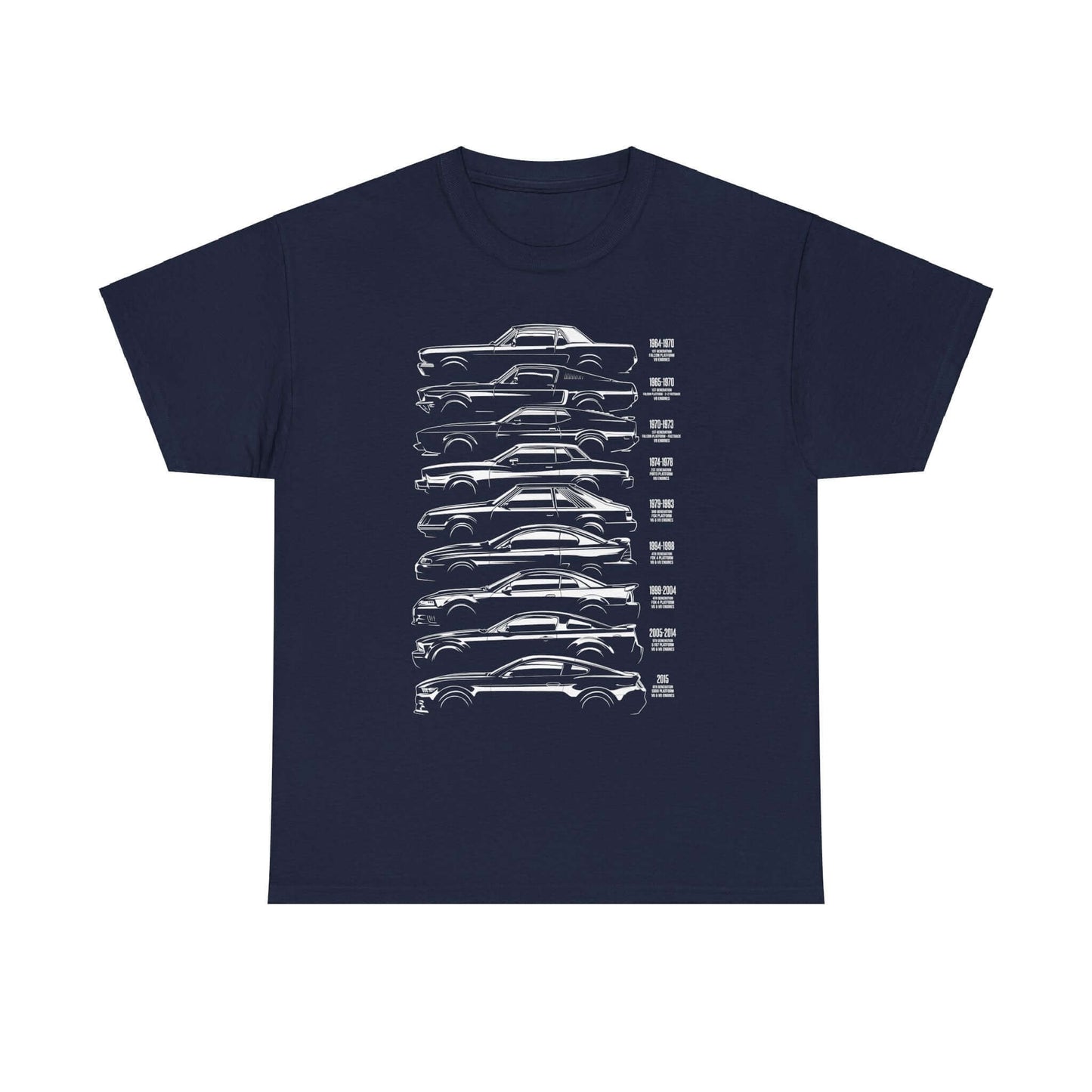 Evolution Tee - Unisex Heavy Cotton Shirt with Vintage to Modern Year-by-Year Specs