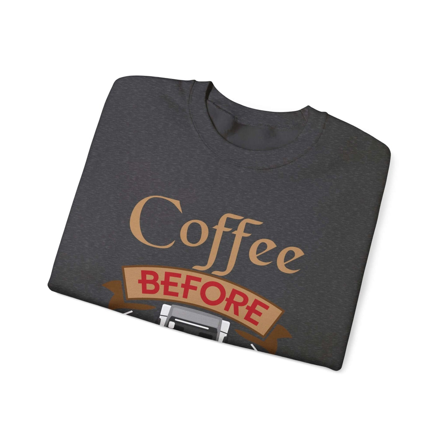 Vintage Car & Coffee Lover Grey Crewneck - Cozy Casual Statement Sweatshirt