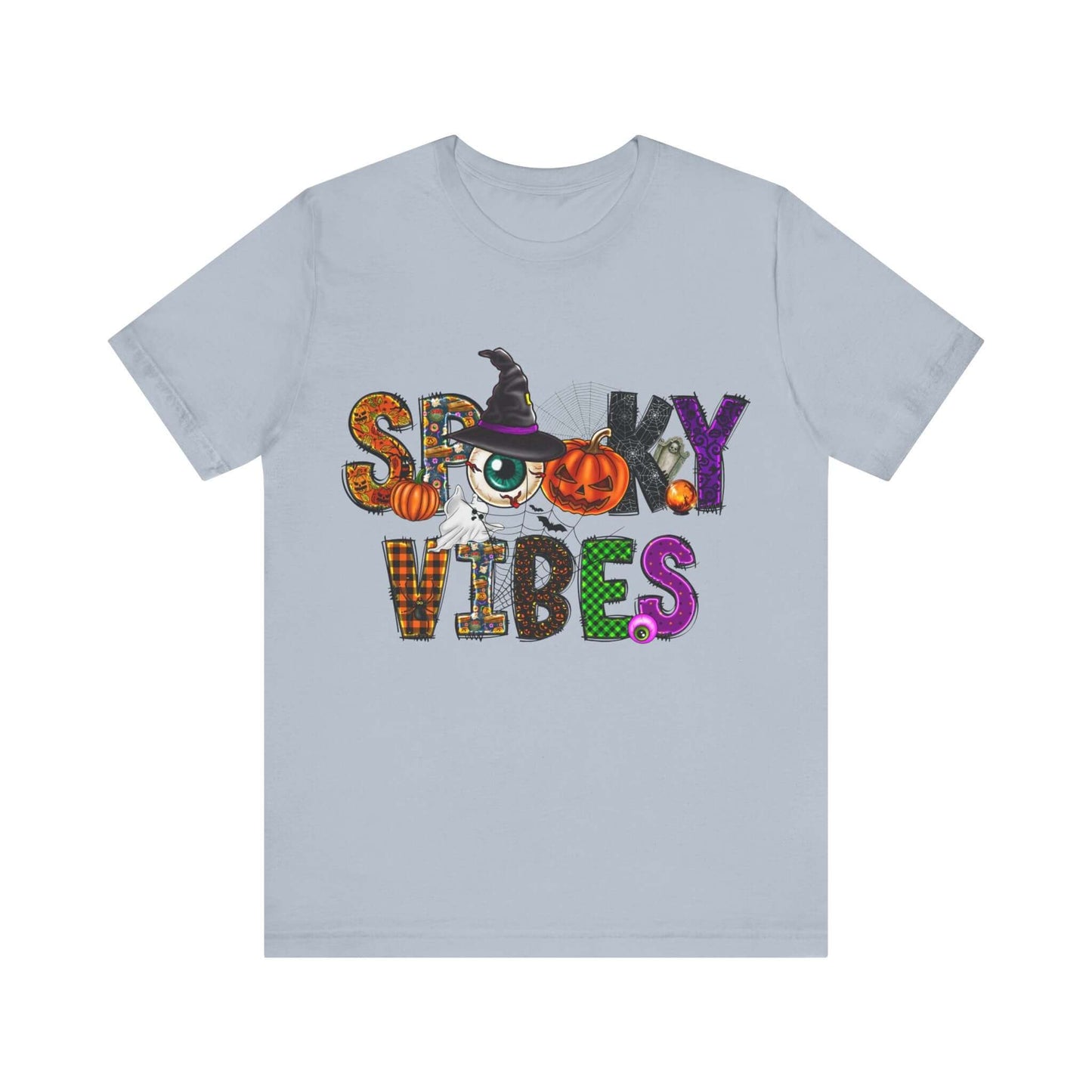 Halloween Vibes Women's T-shirt - Spooky Mischievous Goblins and Fluttering Bats - Cartoon Scary Tee for Halloween Outfits and Tingling Fun.