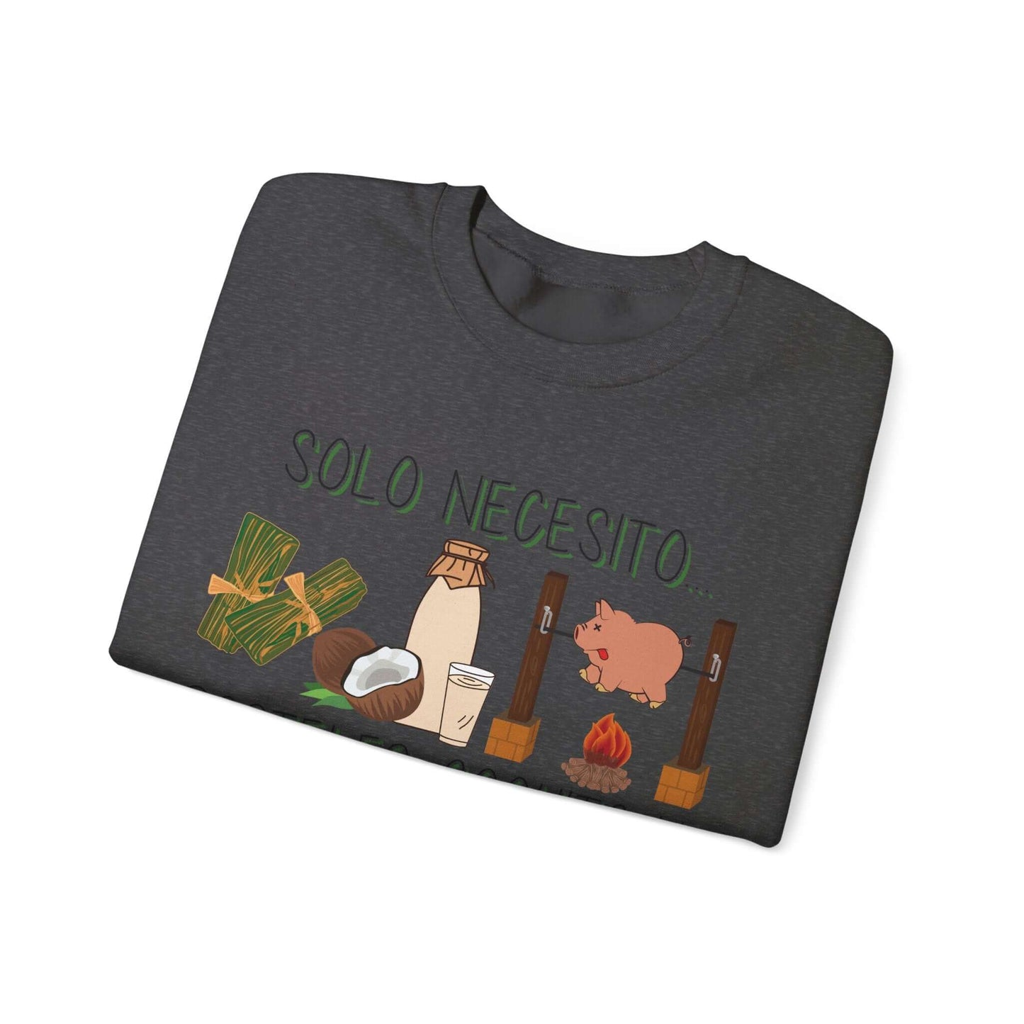 Cozy Holiday Sweater - Puerto Rican Cuisine Graphic Tee - Pasteles, Coquito, Lechon Cito - Festive Winter Fashion