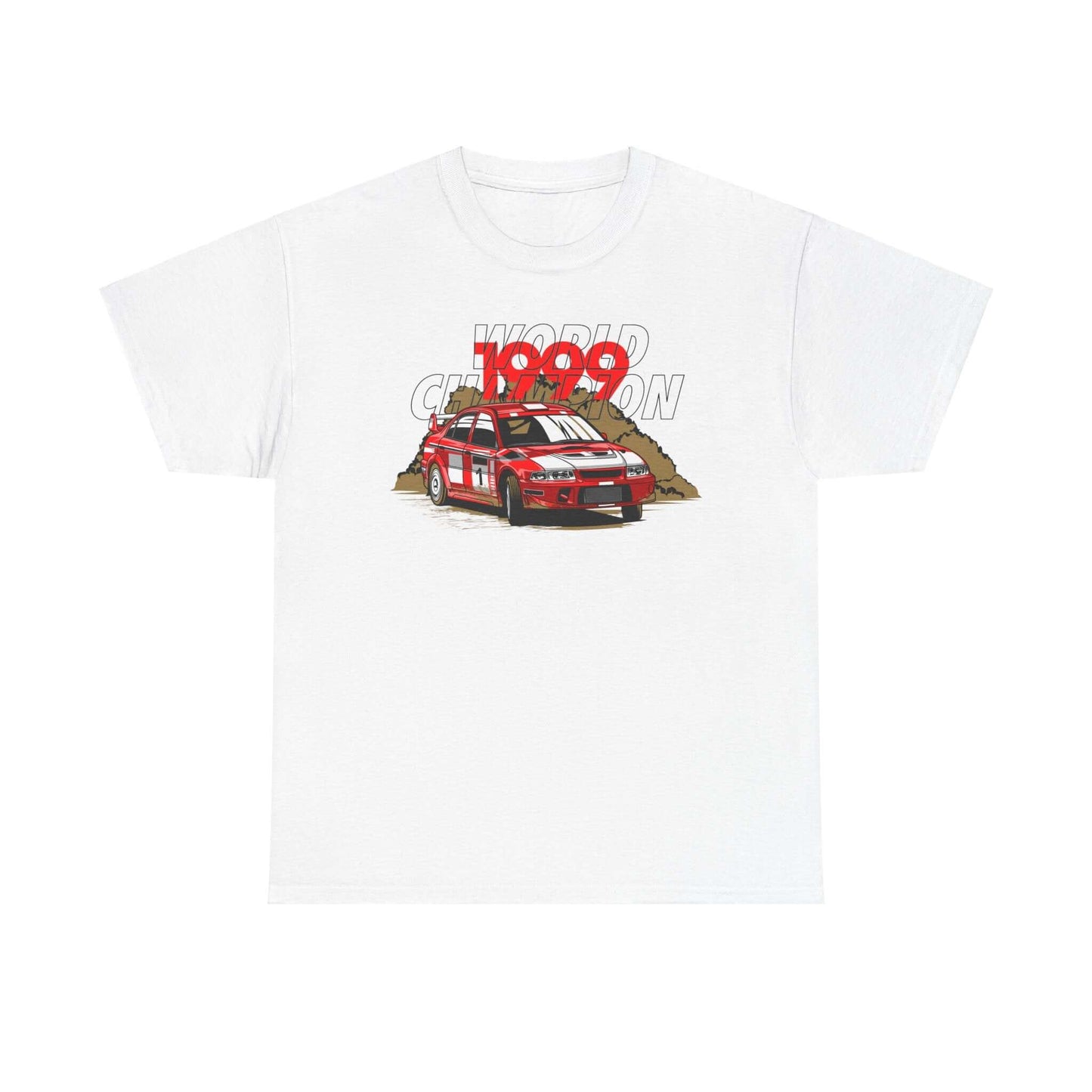 Rally Car World Champion Tee, Motorsport Victory Shirt, Red Race Car Apparel