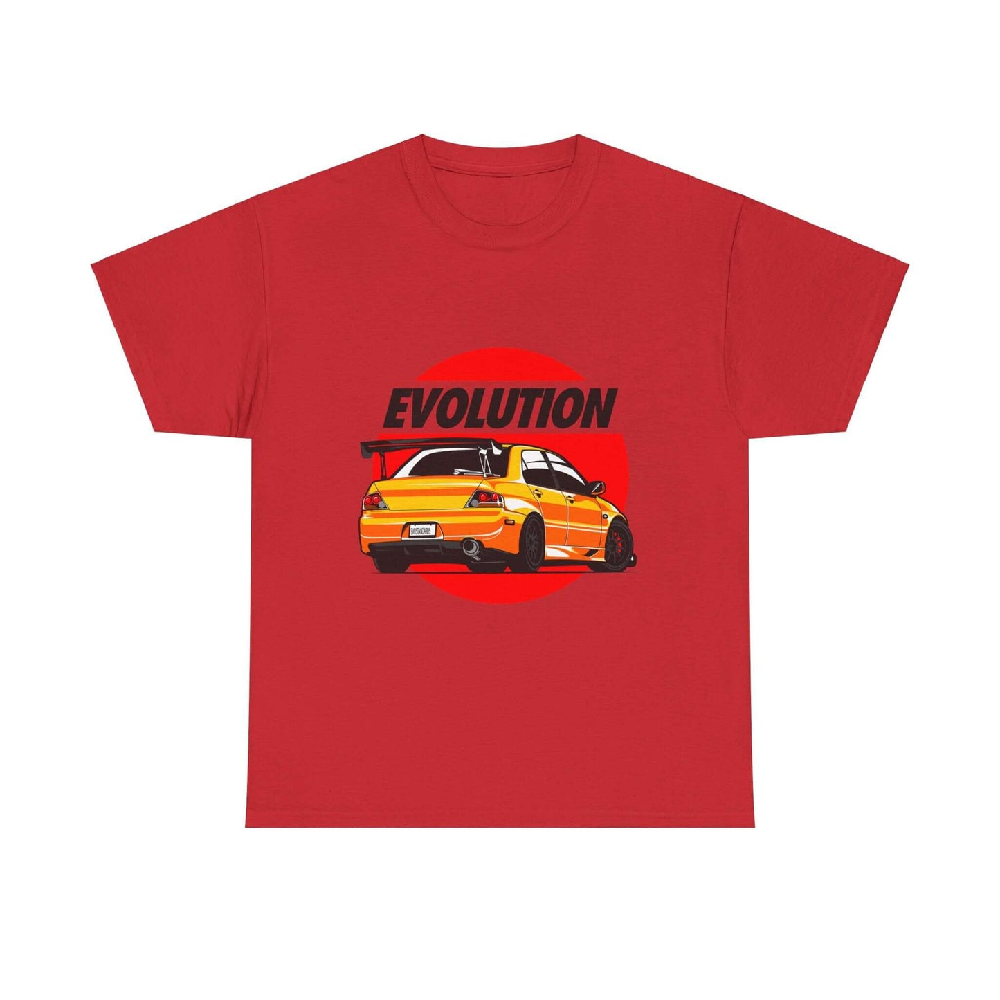 Rally Car Evolution Tee, Performance Vehicle T-shirt, Yellow Sports Car Enthusiast Top