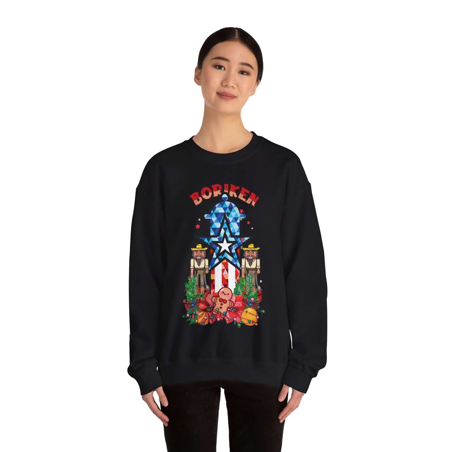 Puerto Rican Starry Night Holiday Sweater - Festive Fort Design for Cozy Celebrations!