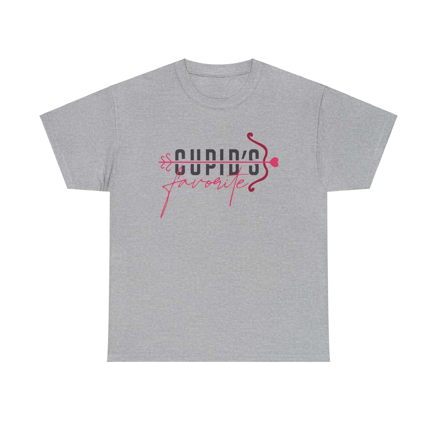 Cupid's Favorite T-Shirt in gray, perfect for a romantic Valentine's Day look with playful design and comfortable fit.