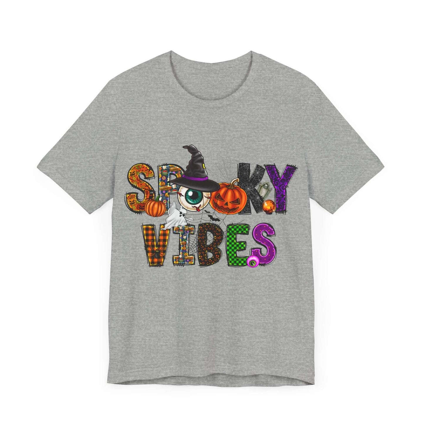 Halloween Vibes Women's T-shirt - Spooky Mischievous Goblins and Fluttering Bats - Cartoon Scary Tee for Halloween Outfits and Tingling Fun.