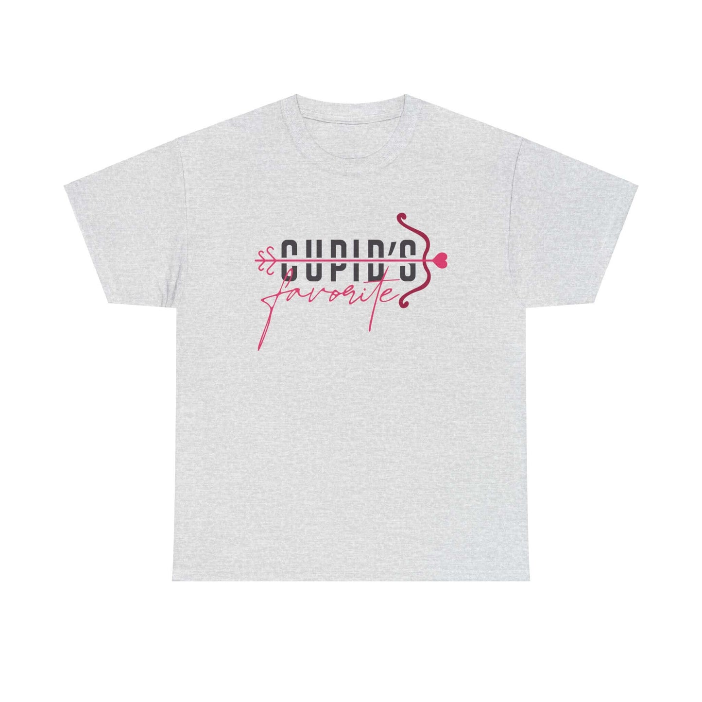 Cupid's Favorite T-Shirt in light gray, perfect for a fun Valentine's Day outfit with playful love design.