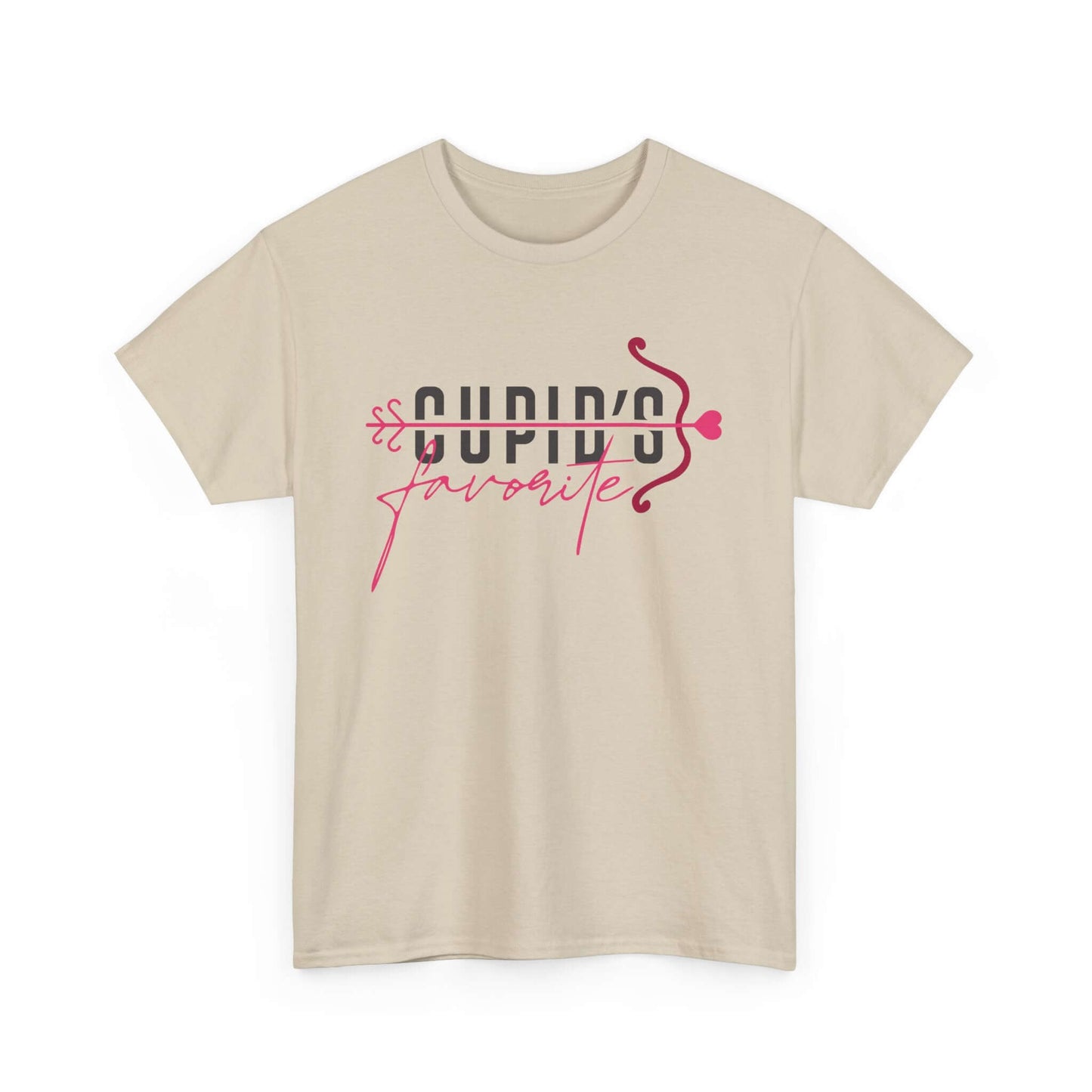 Cupid's Favorite T-Shirt in light beige, perfect for a romantic Valentine's Day look with playful love design.