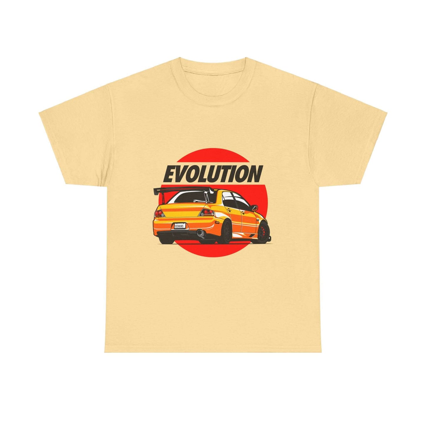 Rally Car Evolution Tee, Performance Vehicle T-shirt, Yellow Sports Car Enthusiast Top