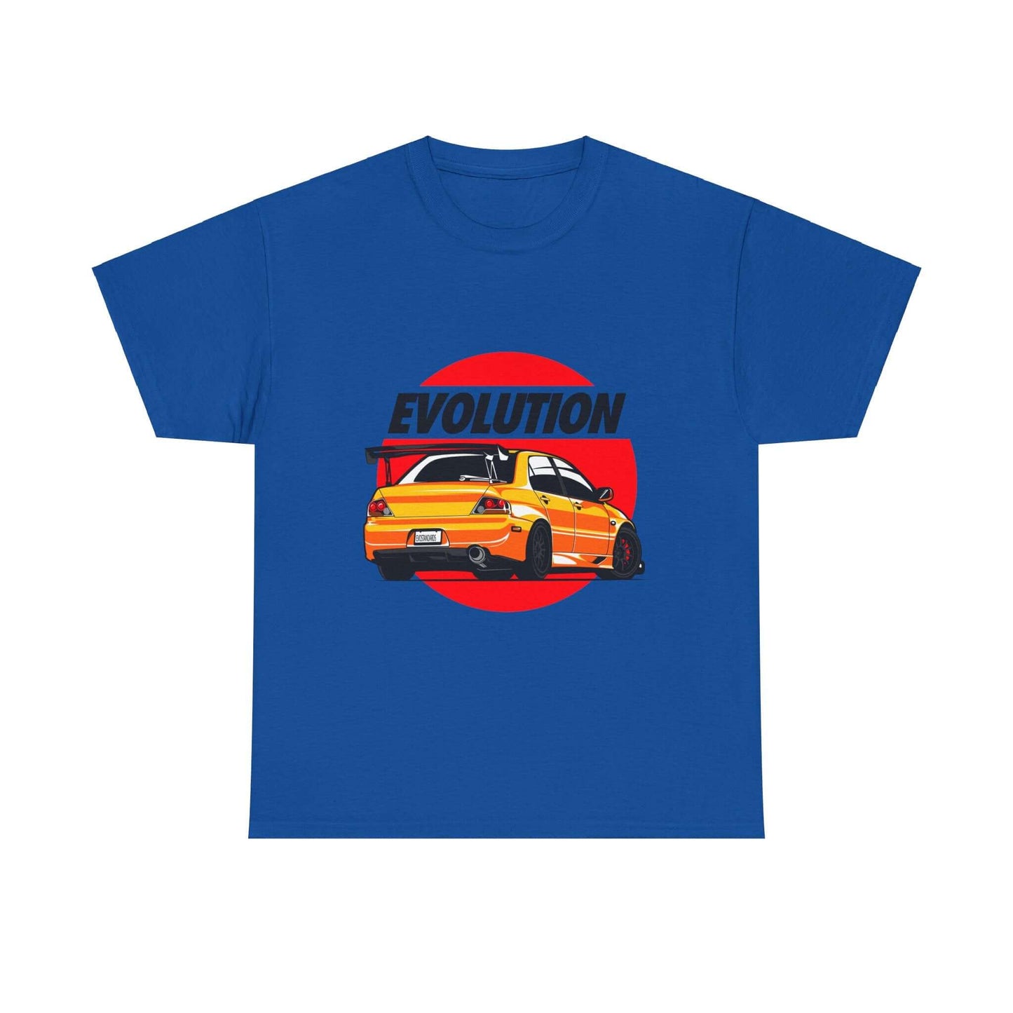 Rally Car Evolution Tee, Performance Vehicle T-shirt, Yellow Sports Car Enthusiast Top