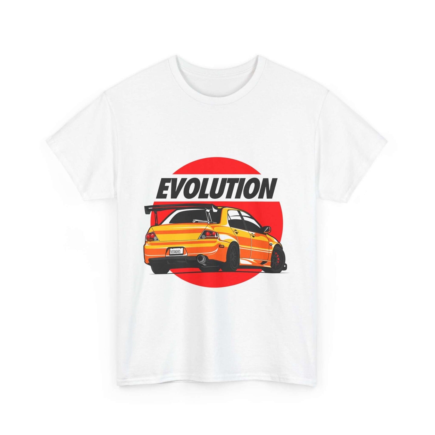 Rally Car Evolution Tee, Performance Vehicle T-shirt, Yellow Sports Car Enthusiast Top