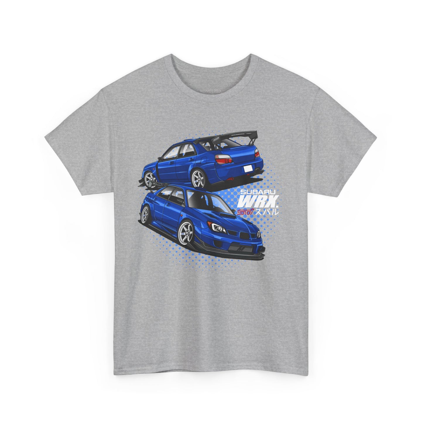 Blue Subaru Impreza STI Digital Art T-Shirt, Sports Car Illustration, Automotive Enthusiast Gift