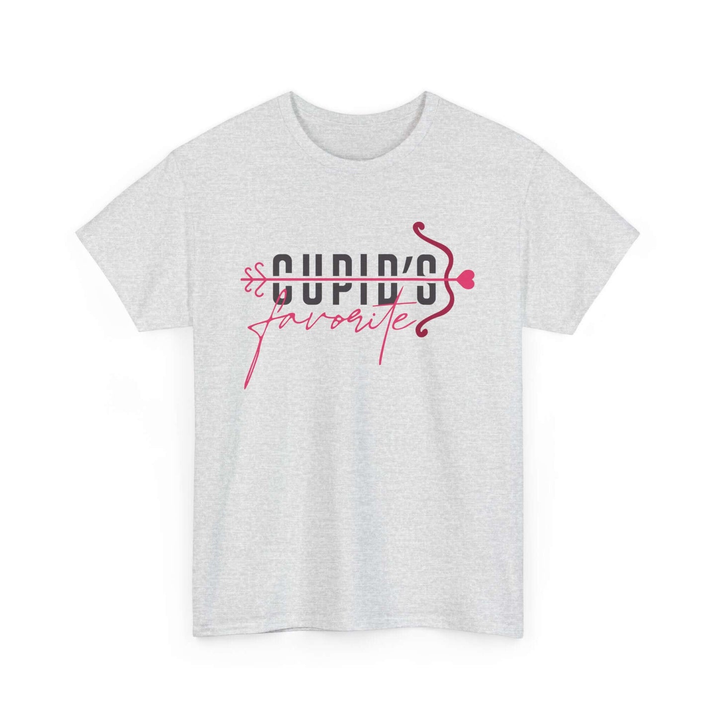 Cupid's Favorite T-Shirt in grey, perfect for a romantic Valentine's Day outfit with playful design and comfort.