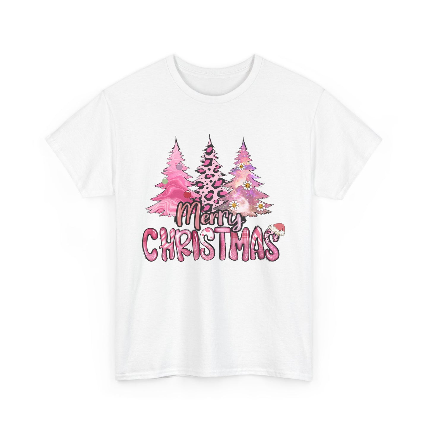 Merry Christmas - Trendy Pink and Black Christmas Trees