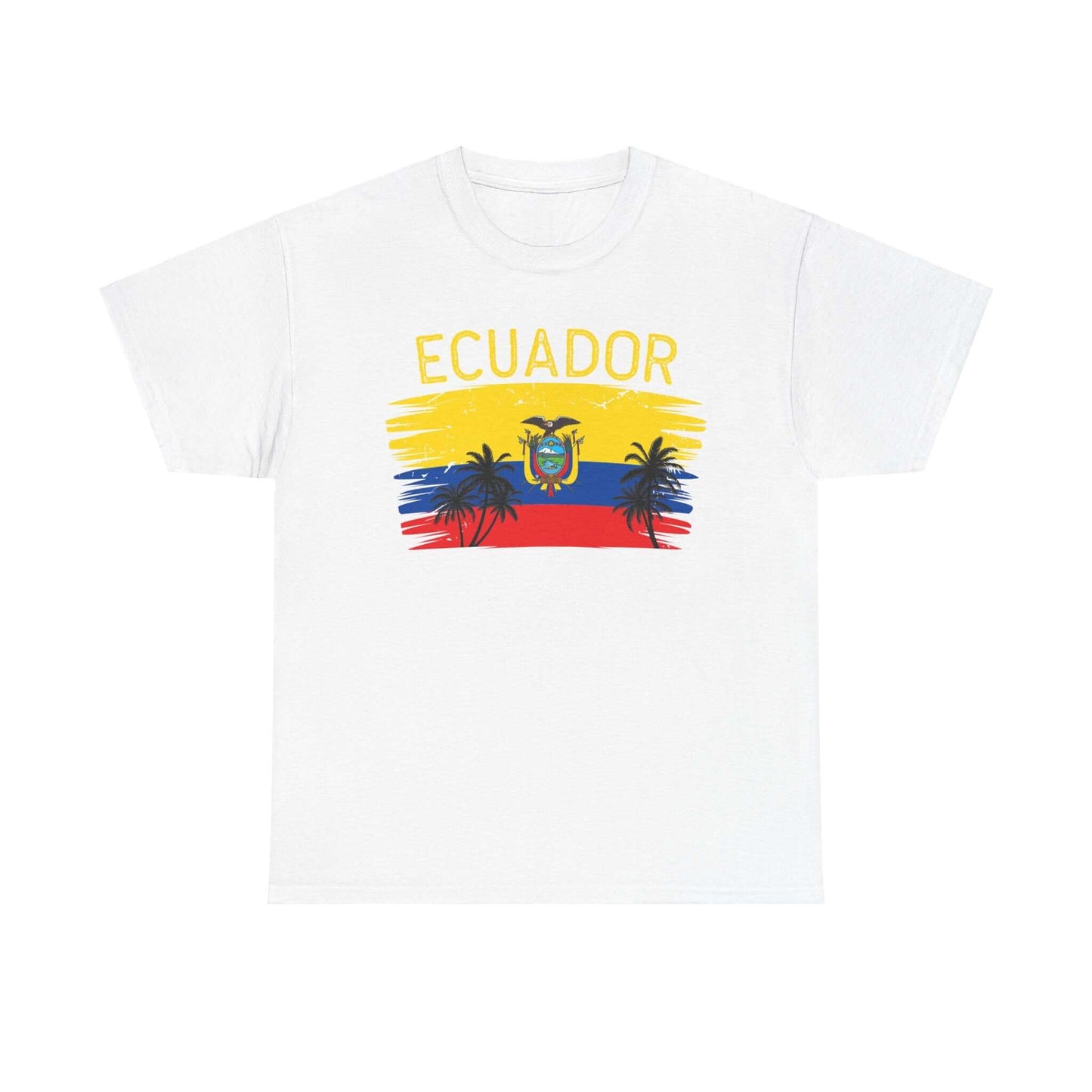 Ecuador Brushed Flag Colors Palm Trees Tee