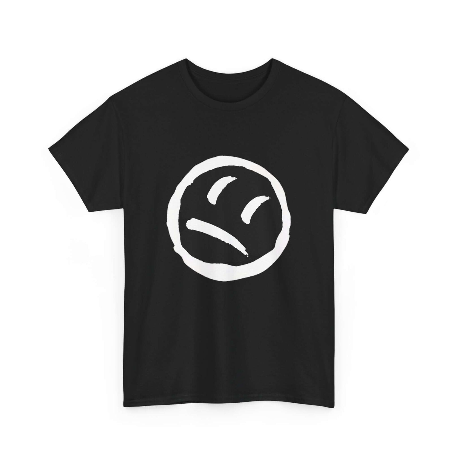 Unisex heavy cotton tee with smiley face design, ideal for casual and everyday vibes. Perfect gift for friends and family.