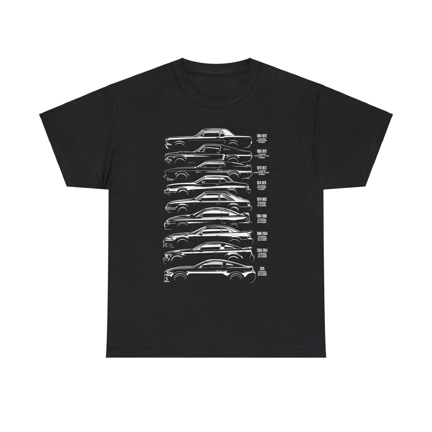 Evolution Tee - Unisex Heavy Cotton Shirt with Vintage to Modern Year-by-Year Specs