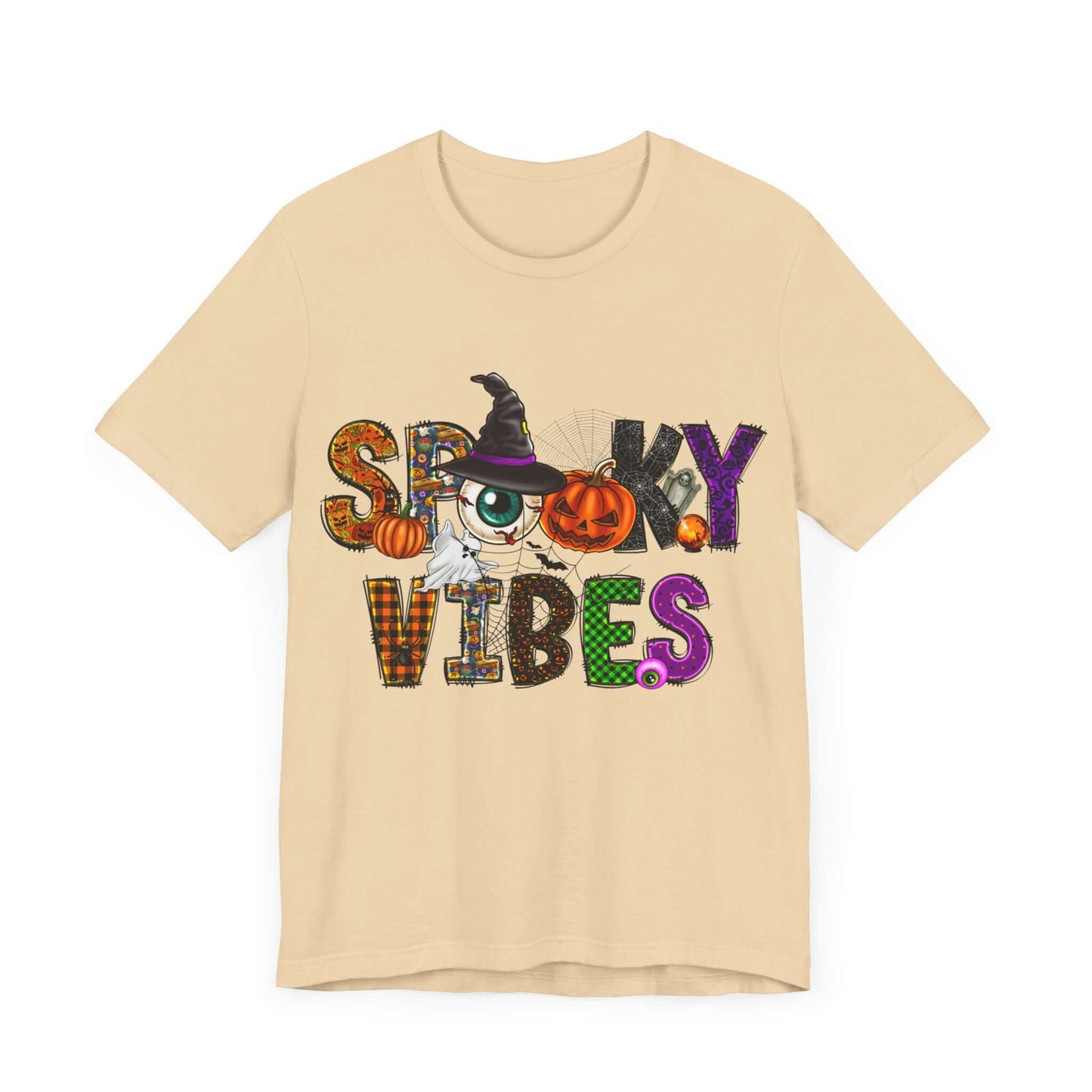 Halloween Vibes Women's T-shirt - Spooky Mischievous Goblins and Fluttering Bats - Cartoon Scary Tee for Halloween Outfits and Tingling Fun.