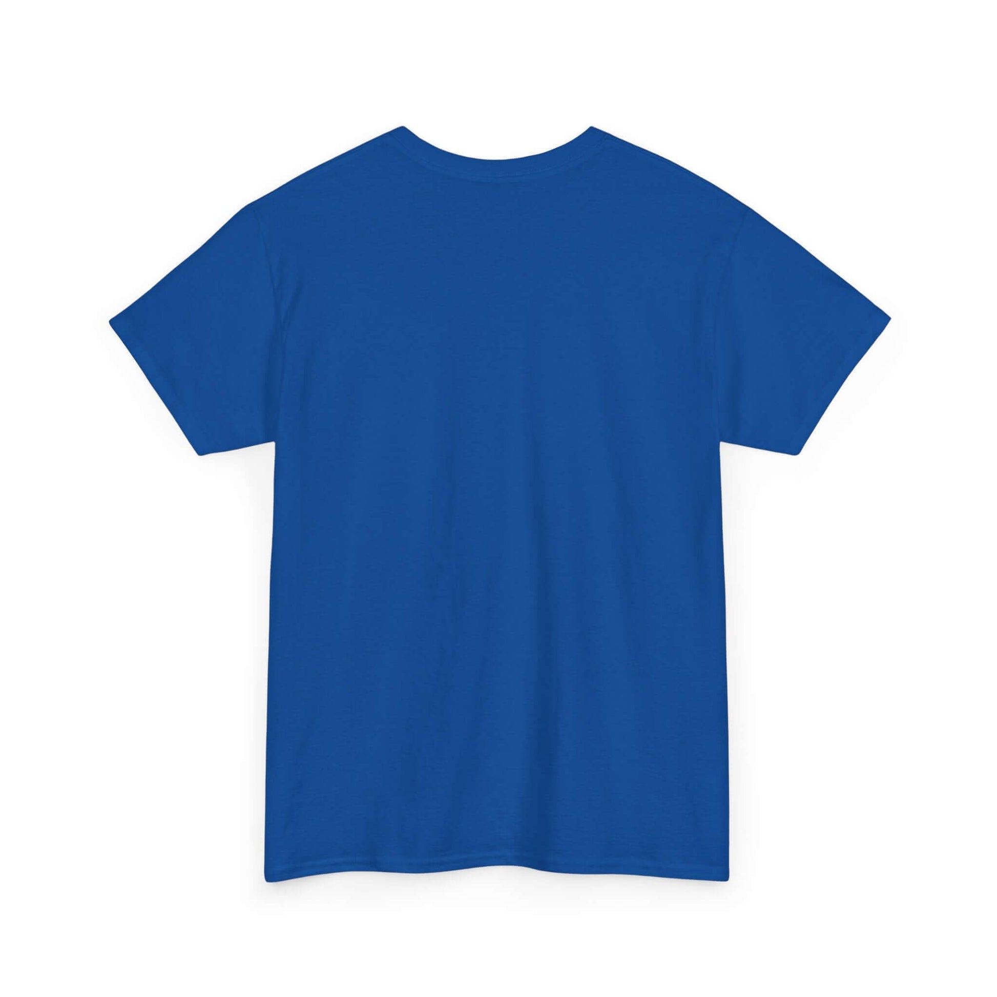 Back view of a blue T-Shirt featuring a comfortable fit and casual style, perfect for everyday wear.