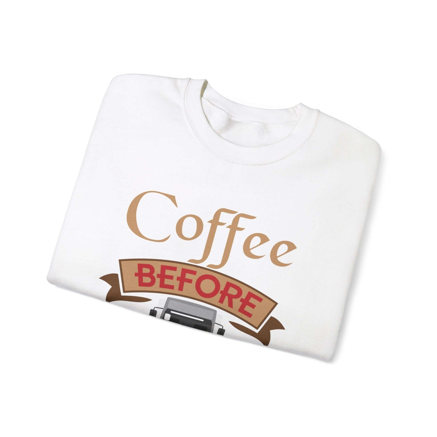 Vintage Car & Coffee Lover Grey Crewneck - Cozy Casual Statement Sweatshirt