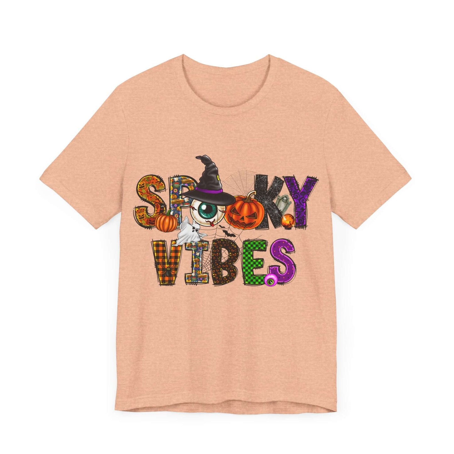 Halloween Vibes Women's T-shirt - Spooky Mischievous Goblins and Fluttering Bats - Cartoon Scary Tee for Halloween Outfits and Tingling Fun.