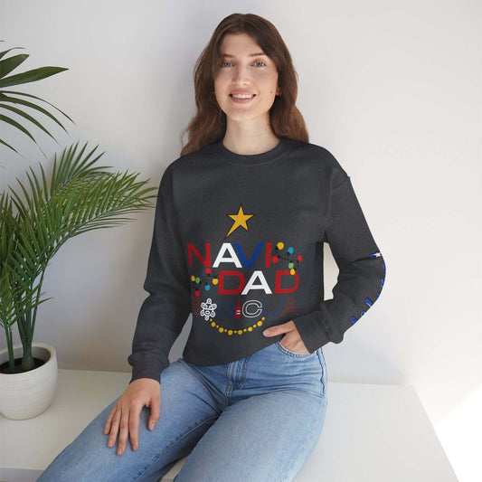 Unique Christmas Sweater, Vibrant Holiday Themed Prints on Left Sleeve, Perfect for Celebrating the Festive Season in Style